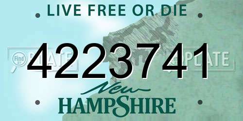 4223741 New Hampshire License Plate