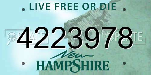 4223978 New Hampshire License Plate