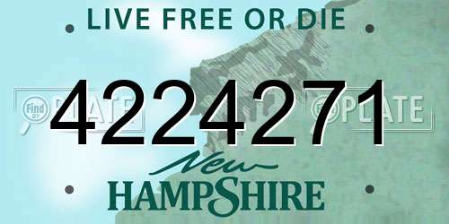 4224271 New Hampshire License Plate