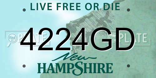 4224GD New Hampshire License Plate