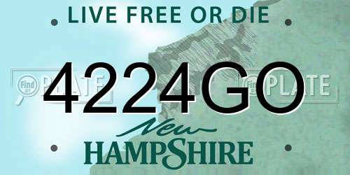 4224GO New Hampshire License Plate