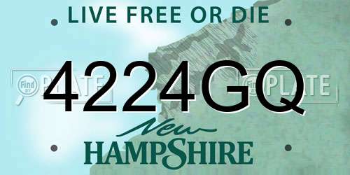 4224GQ New Hampshire License Plate