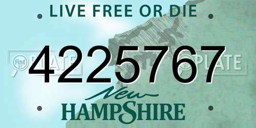 4225767 New Hampshire License Plate