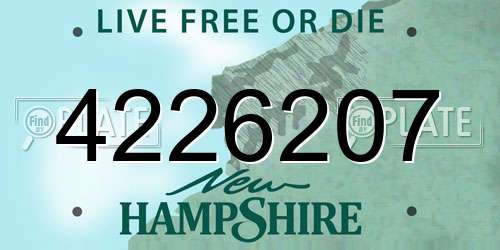 4226207 New Hampshire License Plate