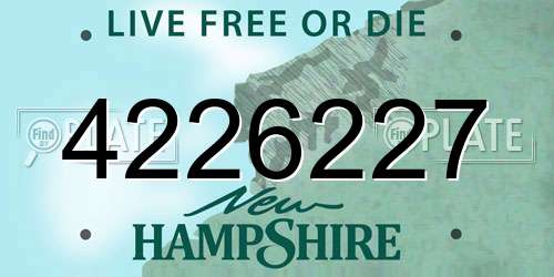 4226227 New Hampshire License Plate