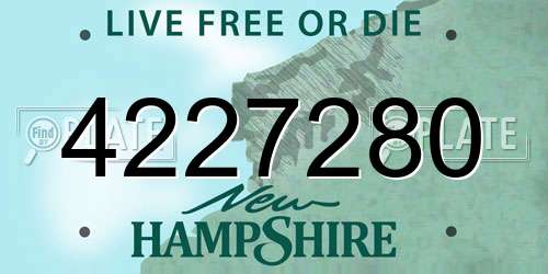 4227280 New Hampshire License Plate