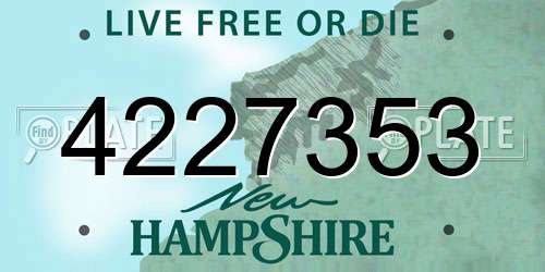 4227353 New Hampshire License Plate