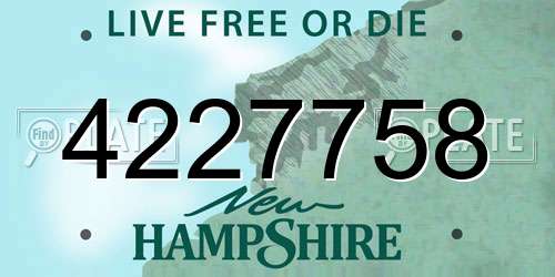 4227758 New Hampshire License Plate
