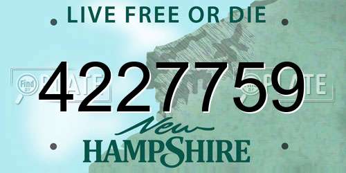 4227759 New Hampshire License Plate