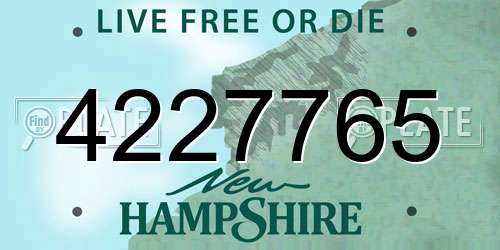 4227765 New Hampshire License Plate