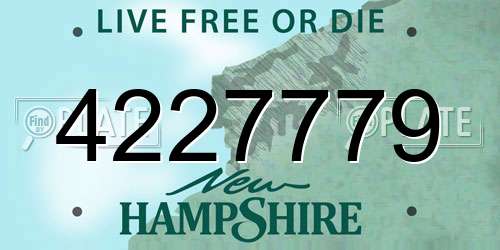 4227779 New Hampshire License Plate
