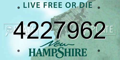 4227962 New Hampshire License Plate