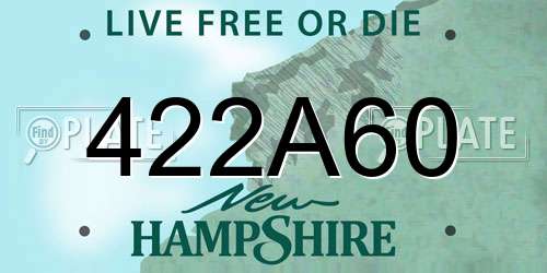 422A60 New Hampshire License Plate