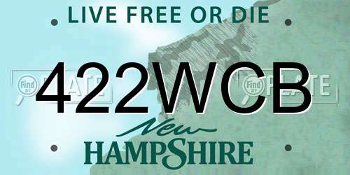 422WCB New Hampshire License Plate
