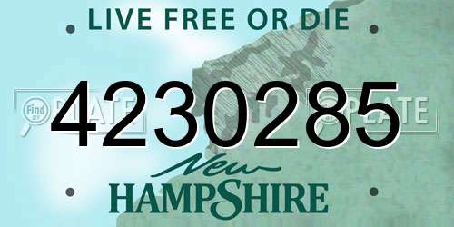 4230285 New Hampshire License Plate