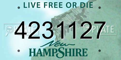 4231127 New Hampshire License Plate