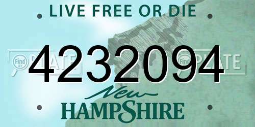 4232094 New Hampshire License Plate