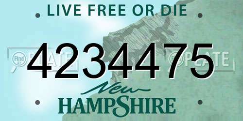 4234475 New Hampshire License Plate