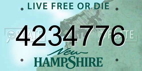 4234776 New Hampshire License Plate