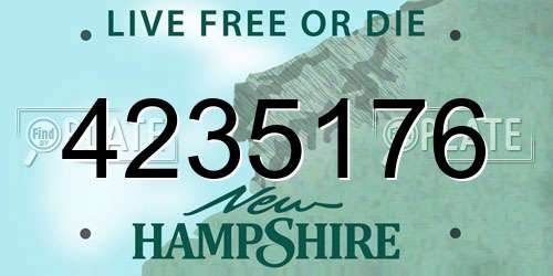 4235176 New Hampshire License Plate