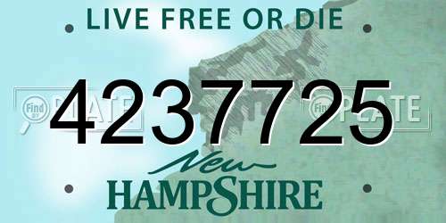 4237725 New Hampshire License Plate