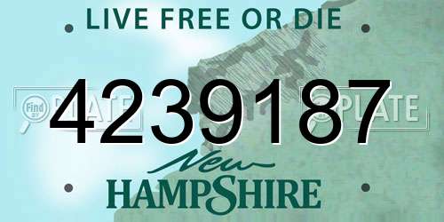4239187 New Hampshire License Plate
