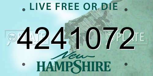 4241072 New Hampshire License Plate