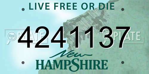 4241137 New Hampshire License Plate