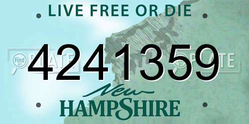 4241359 New Hampshire License Plate