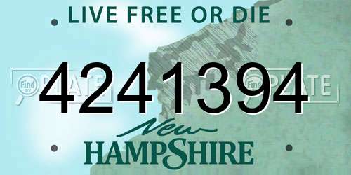4241394 New Hampshire License Plate