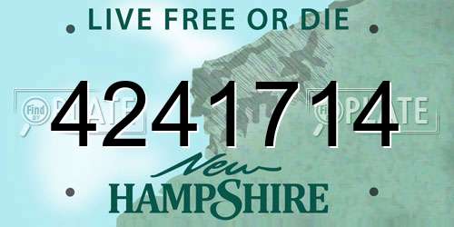 4241714 New Hampshire License Plate