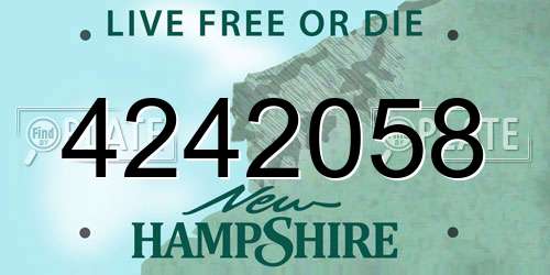 4242058 New Hampshire License Plate