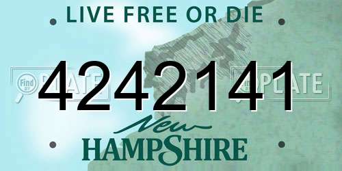 4242141 New Hampshire License Plate