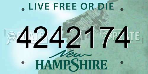 4242174 New Hampshire License Plate