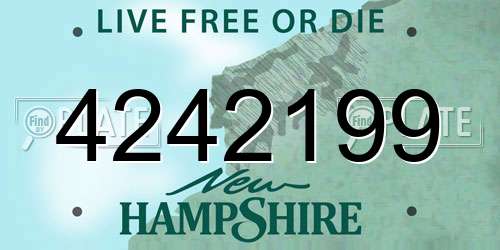 4242199 New Hampshire License Plate