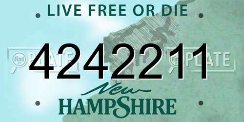 4242211 New Hampshire License Plate