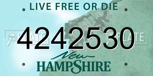 4242530 New Hampshire License Plate