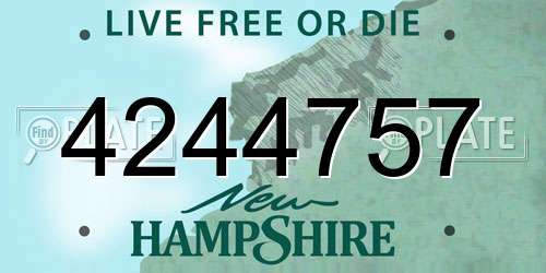 4244757 New Hampshire License Plate
