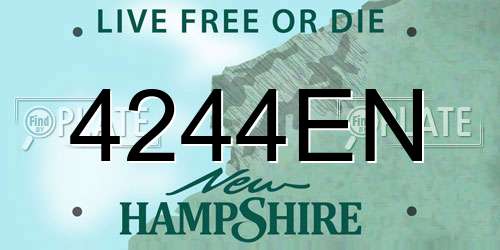 4244EN New Hampshire License Plate