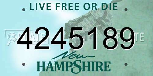 4245189 New Hampshire License Plate