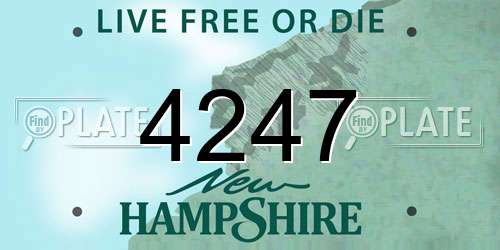 4247 New Hampshire License Plate