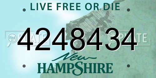 4248434 New Hampshire License Plate