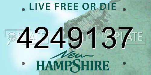 4249137 New Hampshire License Plate