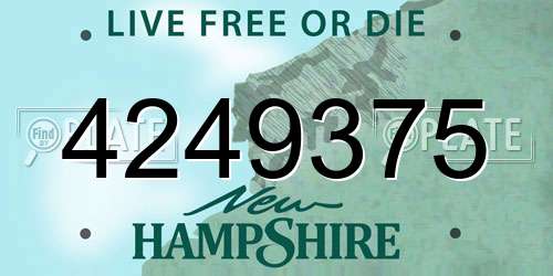 4249375 New Hampshire License Plate