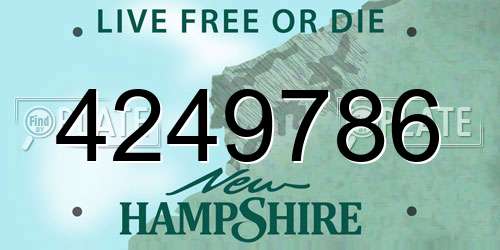 4249786 New Hampshire License Plate