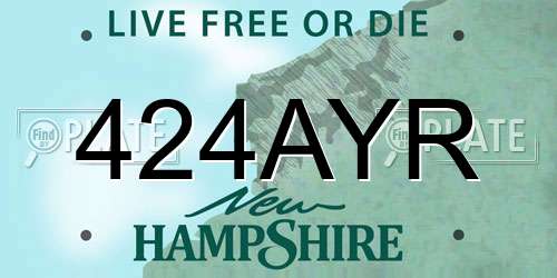424AYR New Hampshire License Plate