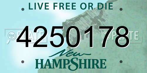 4250178 New Hampshire License Plate