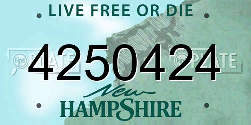 4250424 New Hampshire License Plate