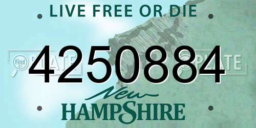 4250884 New Hampshire License Plate