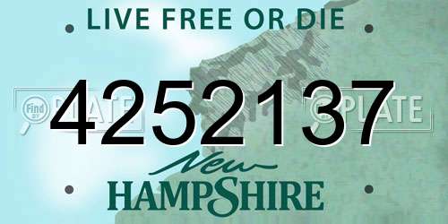 4252137 New Hampshire License Plate